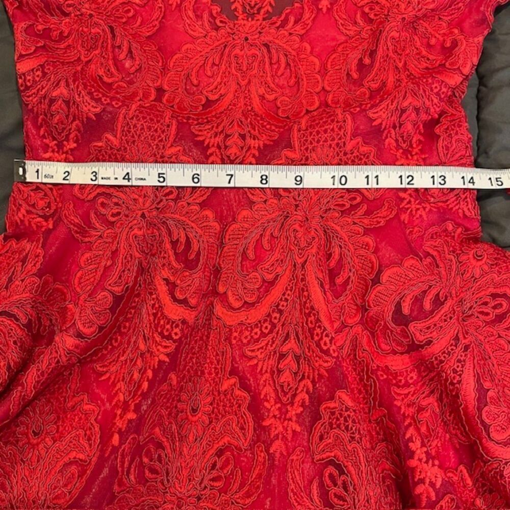 Saylor Raspberry Rita Mini Dress Open Back‎ Mock Neck Lacy Lined Size Small - Picture 13 of 15